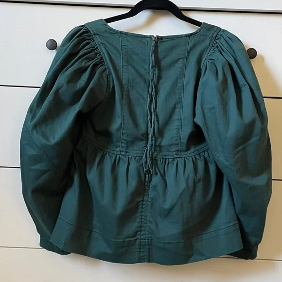 Ulla Johnson Malie Denim Top in Teal Size 2 - Picture 6 of 16